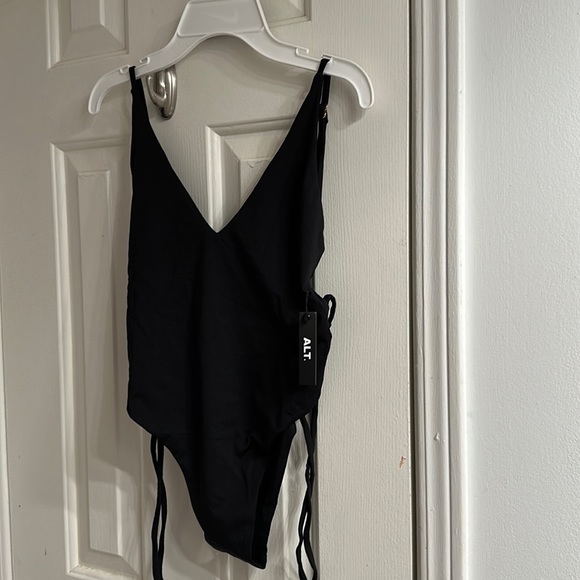 NWT- ALT SWIM Black plunge one piece bathing suit - NEVER WORN - Picture 1 of 5